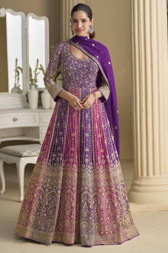 Designer Georgette Embroidered Anarkali with Dupatta – Premium Party Wear