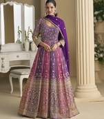 Designer Georgette Embroidered Anarkali with Dupatta     Premium Party Wear