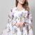 White floral print poly georgette kurta set for women