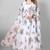 White floral print poly georgette kurta set for women