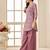Mauve geometric print cotton blend co-ord set for women