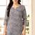 Grey geometric print cotton blend co-ord set for women