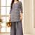 Grey geometric print cotton blend co-ord set for women