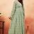 Pista green ethnic print georgette kurta set for women