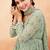 Pista green ethnic print georgette kurta set for women