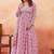 Pink ethnic print georgette kurta set for women
