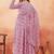 Pink ethnic print georgette kurta set for women