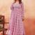 Pink ethnic print georgette kurta set for women