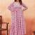 Pink ethnic print georgette kurta set for women