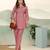 Pink ethnic print cotton blend co-ord set for women