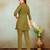Green ethnic print cotton blend co-ord set for women