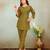 Green ethnic print cotton blend co-ord set for women