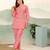 Pink floral print cotton blend co-ord set for women