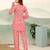 Pink floral print cotton blend co-ord set for women