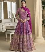 Women’s Embroidered Georgette Anarkali with Dupatta – Elegant Ethnic Wear
