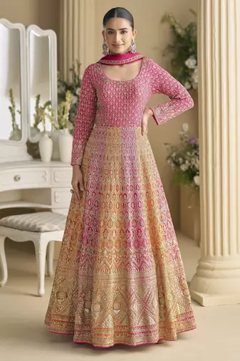 Heavy Georgette Anarkali with Sequence Embroidery & Dupatta – XXS to XXL