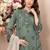 Green embroidered cotton semi-stitched pakistani salwar suit