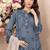 Blue embroidered cotton semi-stitched pakistani salwar suit