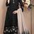 Black embroidered cotton semi-stitched pakistani salwar suit
