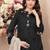 Black embroidered cotton semi-stitched pakistani salwar suit