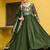 Green zari & sequins embroidered work vichitra silk stitched kurta & dupatta set