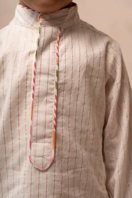White cotton printed kurta dhoti 6