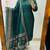 Floral printed green round neck cotton kurta set with trouser & dupatta