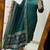 Floral printed green round neck cotton kurta set with trouser & dupatta
