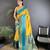 yellow soft silk blend woven dual zari work banarasi saree