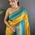 yellow soft silk blend woven dual zari work banarasi saree