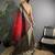 red silk blend ikkat gold zari weaving handloom saree