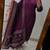 Floral printed purple round neck cotton kurta set with trouser & dupatta