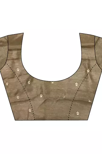 mud brown organza silk blend handloom banarasi saree with heavy khatali butta work