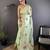 light green organza silk blend handloom banarasi saree with heavy khatali butta work