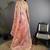 baby pink organza silk blend handloom banarasi saree with heavy khatali butta work