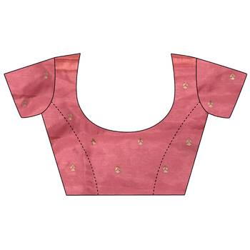 baby pink organza silk blend handloom banarasi saree with heavy khatali butta work 5