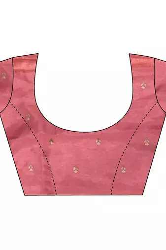 baby pink organza silk blend handloom banarasi saree with heavy khatali butta work