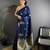 navy blue lichi silk blend golen zari meena weaving banarasi saree