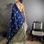 navy blue lichi silk blend golen zari meena weaving banarasi saree