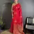 red lichi silk blend golen zari meena weaving banarasi saree