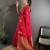 red lichi silk blend golen zari meena weaving banarasi saree