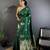 dark green lichi silk blend golen zari meena weaving banarasi saree