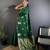 dark green lichi silk blend golen zari meena weaving banarasi saree