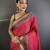 hot pink soft silk blend zari weaving patola saree