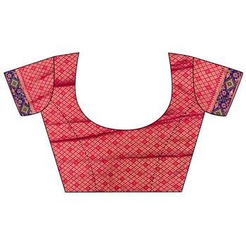 hot pink soft silk blend zari weaving patola saree 5