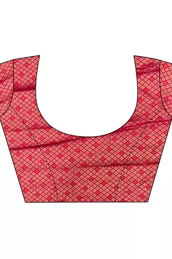 hot pink soft silk blend zari weaving patola saree