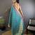 aqua blue soft silk blend zari weaving patola saree
