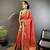 red soft silk blend zari weaving patola saree