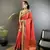 red soft silk blend zari weaving patola saree