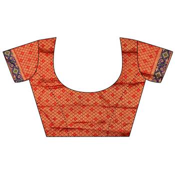 red soft silk blend zari weaving patola saree 5